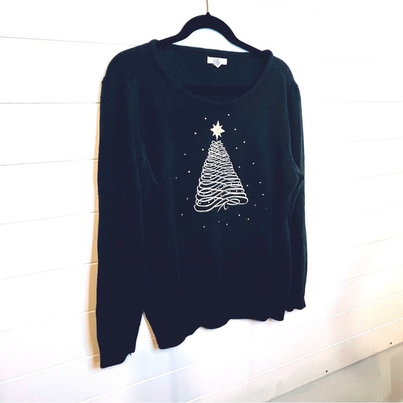 Croft & Barrow Dark Green Holiday Sweater Christmas Tree XL - Picture 3 of 9